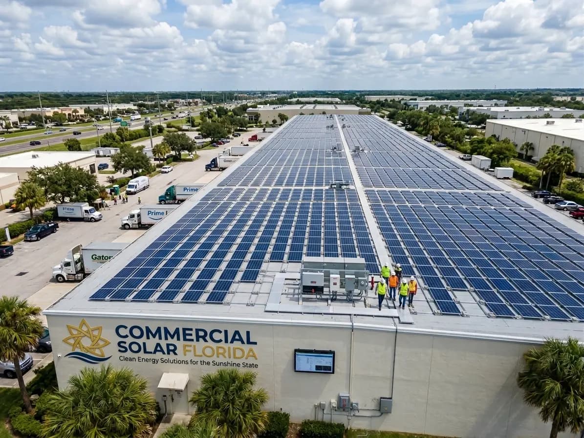 Commercial solar installation by Commercial Solar FL on a Orlando business